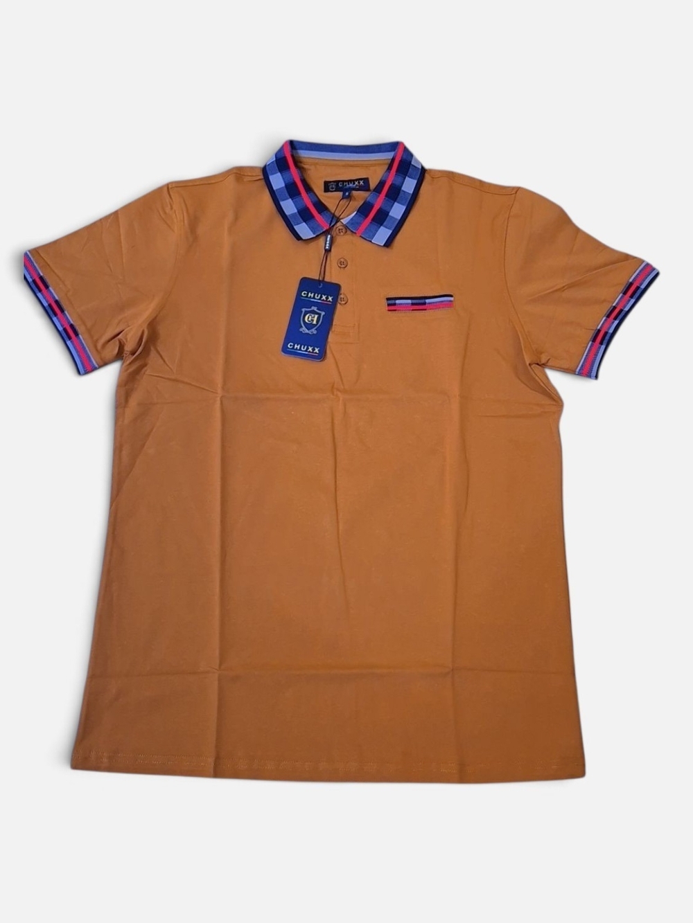 Huk Men’s Mustard Polo with Blue Contrast Collar